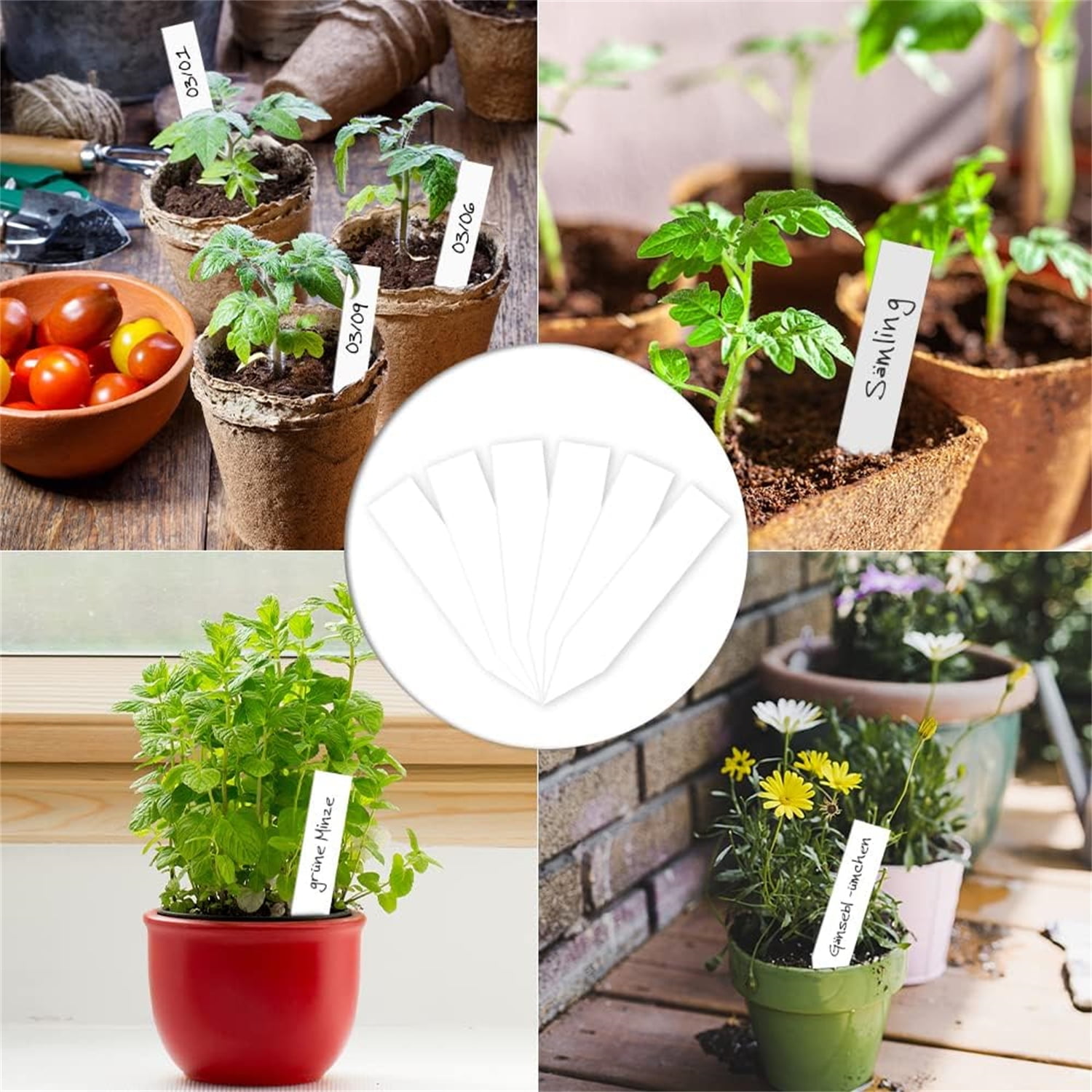 Plant Labels for Plant,Bexikou 500Pcs 4 Inch Plastic Plant Name Tags for Seedlings,Garden Labels Markers,Nursery Plant Tags,Seed Labels with Marking Pen,Plant Markers for Outdoor Garden
