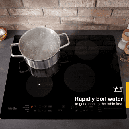 Whirlpool - 24" Built-In Electric Induction Cooktop with 4 Elements with Small Space - Black