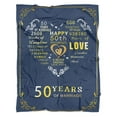 thumbnail image 6 of Gifts for 50th Anniversary Blanket, 50th Golden Wedding Anniversary Couple Gifts for Dad Mom Grandparents-Blanket for Couples, Valentine, Birthday, Soft and Cozy Throw Blanket 40x50 Inch, 6 of 6