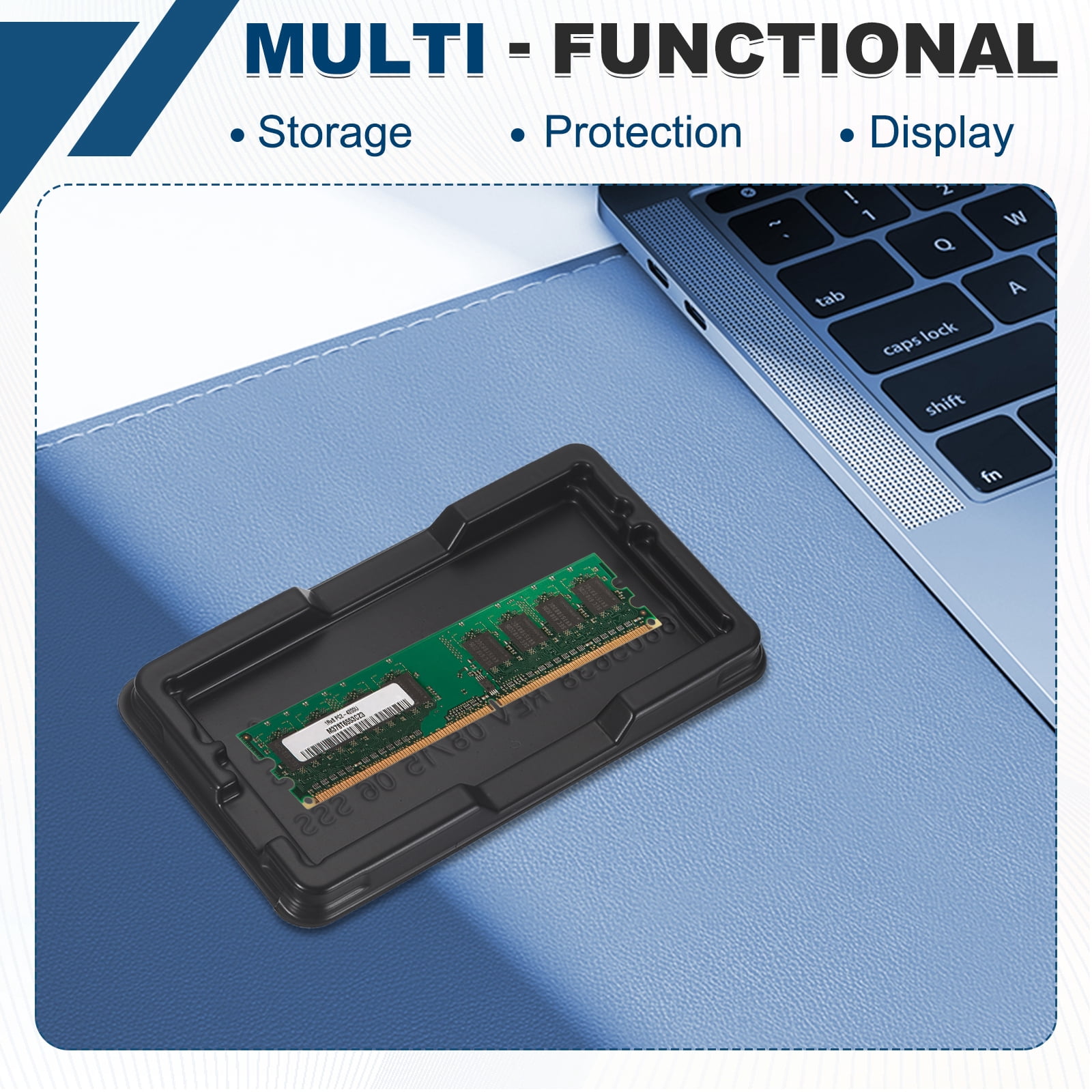 Uxcell 2Pcs DIMM Desktop DDR3/DDR4/DDR5 Memory RAM Module Package Tray with Cover - Plastic Clamshell Antistatic Tray Transparent Packaging Container for Desktop