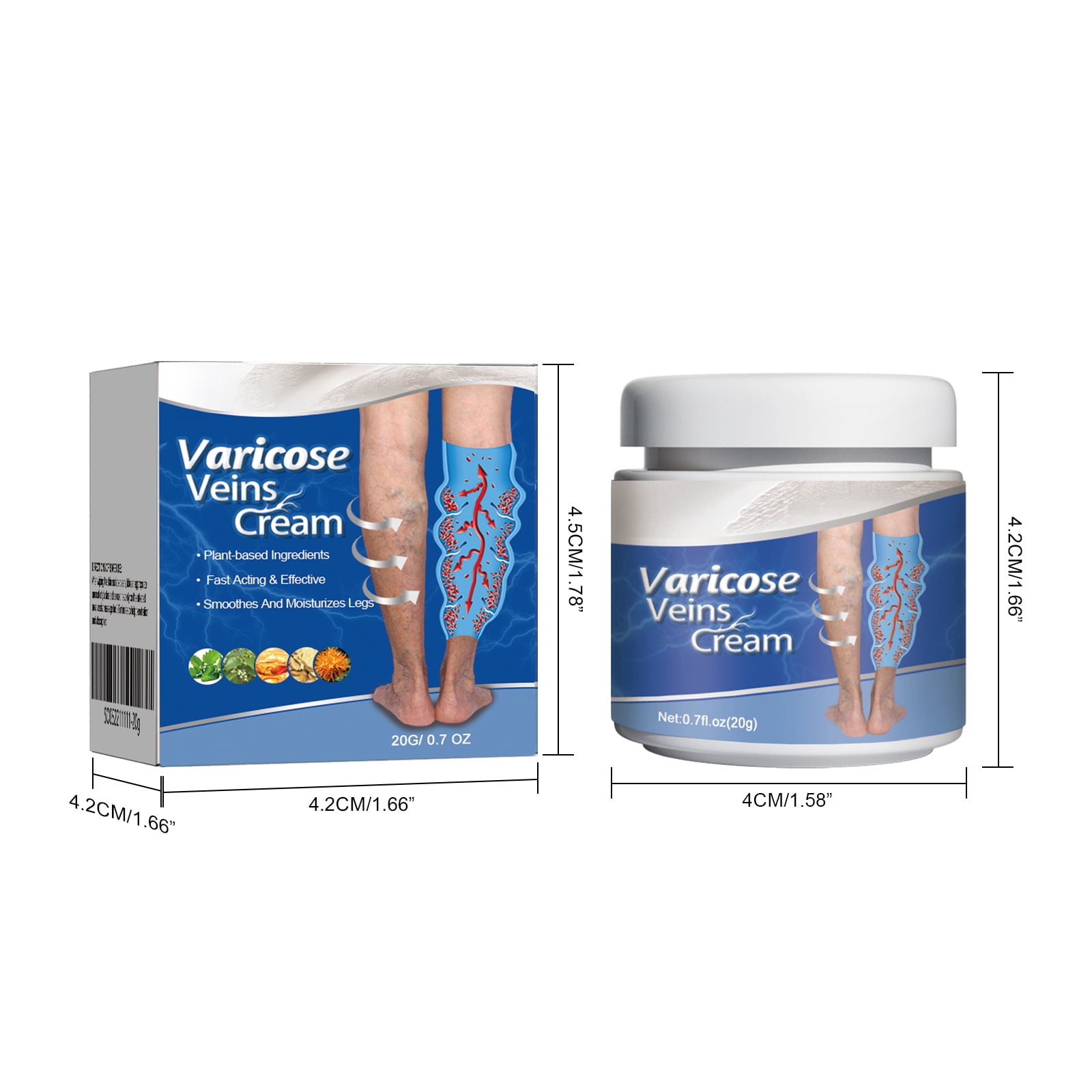Alvantor Veins Cream for Leg Spider Vein Treatment with Rosemary Oil & Moisturizing Massage, 0.71oz