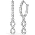 thumbnail image 2 of beryl_creation 925 Sterling Silver 2Ctw Round Cut Diamond Infinity Women's Drop & Dangle Earrings 14K White Gold Plated Silver, 2 of 3