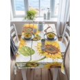 thumbnail image 3 of Yellow Sunflowers Rectangle Tablecloth, Vintage Country Flowers Butterfly Wood Board Waterproof & StainResistant Tablecloth, Washable Oil-proof Table Cover for Dining/Party/Wedding/Buffet 60x84 In, 3 of 9