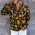 thumbnail image 1 of Femmes Halloween Sweat-Shirts Citrouille Impression Col Rond Pull à Manches Longues Oversize Pull-Overs Jaune XXL, 1 of 6