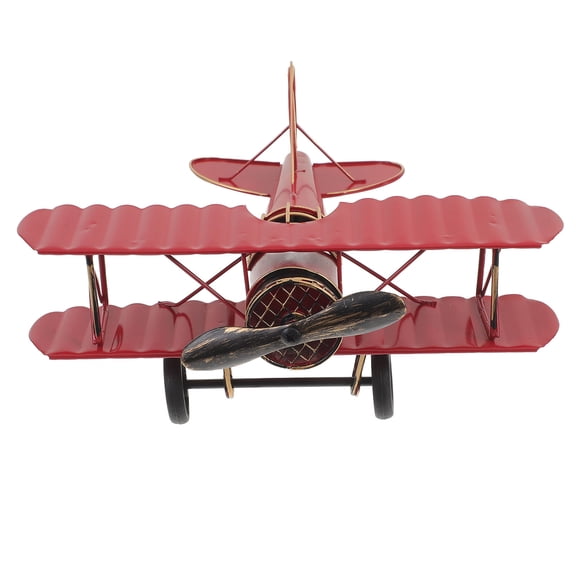 FRCOLOR Aircraft Model 1Pcs Red Biplane Shape For Table Ornament Living Room Bedroom Study Office