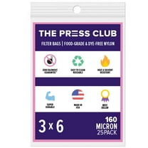 The Press Club 160 Micron Premium Nylon Tea Filter Press Screen Bags, 3" x 6" Inch, 25 Pack