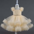 thumbnail image 4 of MIASHUI Robe Tutu Élégante pour Filles, Robe de Soirée Formelle pour Récital d'Anniversaire et Jaune Pâle, 6-7 Ans, 4 of 6