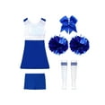 thumbnail image 4 of Manyakai Children Cheerleading Dress with Athletic Shorts Outfit Cheer leader Uniform Costume Team A Royal Blue 10, 4 of 5