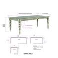 thumbnail image 3 of Kings Brand Furniture - Hamlin 84" Wood Rectangular Extendable Dining Room Table, Champagne, 3 of 4