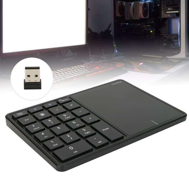 Numeric Keypad, Rechargeable Number Pad For Data Entry, Portable Financial Accounting Keyboard Extensions With Touch Pad For Laptop, PC, Desktop, Pro, Notebook