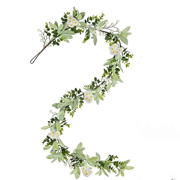 Artificial Spring Flowers Indoor and Outdoor, 70.87 Inch Faux Rose Vines with Eucalyptus Leaves for Wedding Party Backdrop, Home Decor, Farmhouse, Living Room, No Mainten