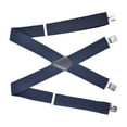 thumbnail image 2 of Casual Men Suspenders X Shaped Adults Hooks Button Trousers Suspender Heavy Duty Back Belt Elastic Straps Pants Suspender for School Choir Dark Blue, 2 of 8