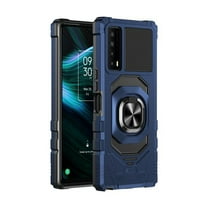 Kaleidio Case For TCL Stylus 5G [Robotic Hybrid] Rugged Shockproof [Ring Stand] Magnetic Armor Impact Cover [Blue/Black]