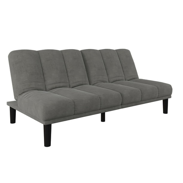 Mainstays Channel Cushion Futon, Gray