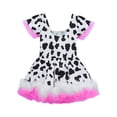 thumbnail image 5 of Ocealan Big Girls Princess Cow Printed Dance Dress School Party Ballet Dancewear BlacK White 10, 5 of 7
