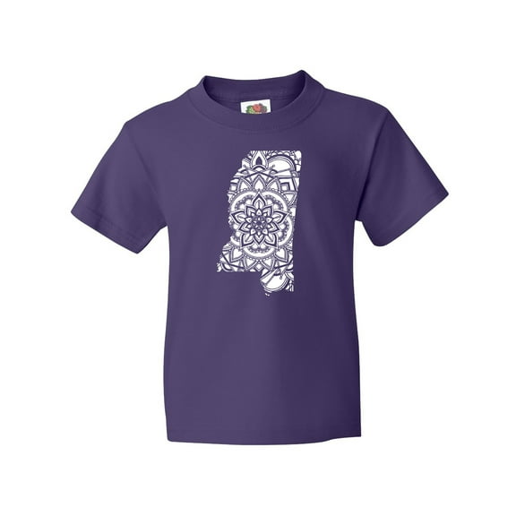 Inktastic Mississippi Silhouette Mandala Youth T-Shirt