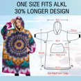 thumbnail image 4 of Oversized Wearable Blanket Hoodie,Colorful Rainbow Tie Dye Spiral Pattern Sherpa Blanket Hoodie with Super Pockets,Super Warm Fuzzy Pullover for Women & Men, 4 of 6