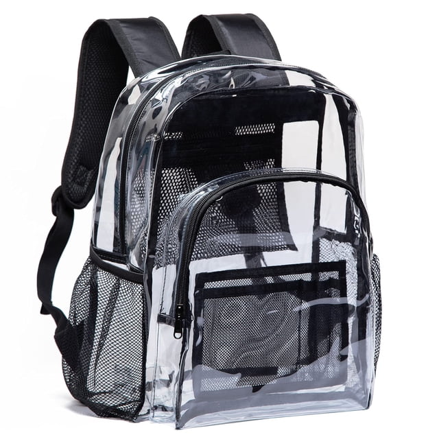 Mochila transparente Vorspack Heavy Duty de PVC transparente negro