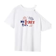thumbnail image 3 of Camiseta de verano para mujer, ropa de calle, camisa sencilla con cuello redondo para ir de compras y vacaciones SG, 3 of 7