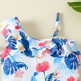 thumbnail image 6 of GYRATEDREAM Baby Girl Swimsuit Cute One Piece Tropical Print Bikini Ruffle Bathing Suit with Sun Protection, 6 of 7