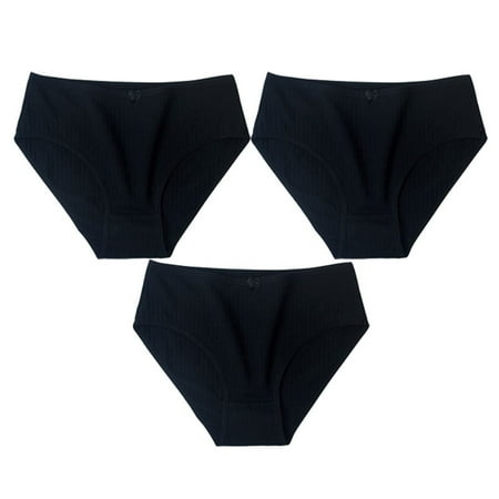 ATOYSOY Women s Hip Lifting Cotton Panties  3 Pack Stretchy Underpants Shapewear Control Briefs Seamless for Ladies Solid Panty Comfy Multipack Clearance Black M