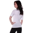 thumbnail image 3 of Essential Basic Women's Cotton Blend V Neck Tee Shirt Half Sleeves - Junior and Plus Sizes, 3 of 4