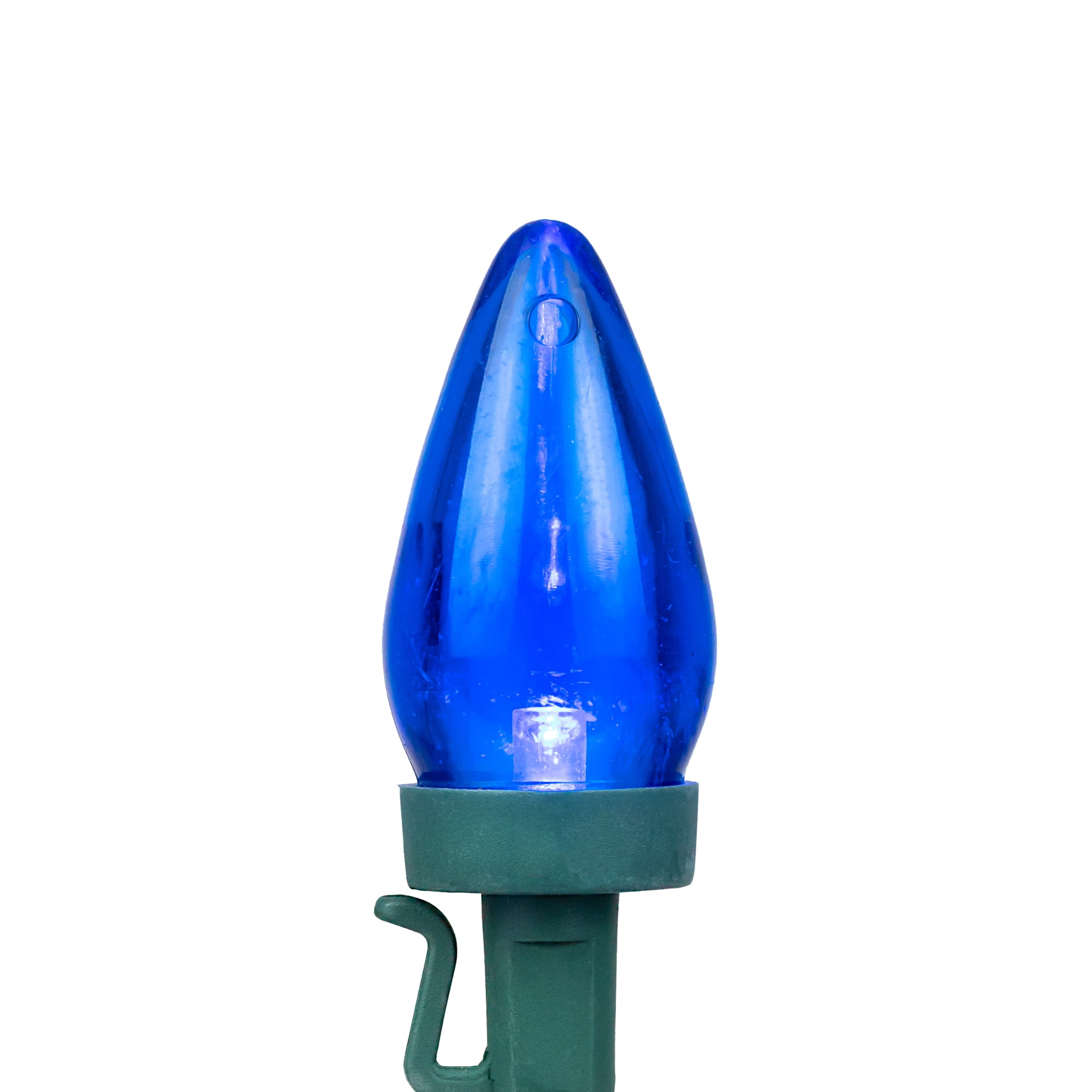 LED Patriotic C7 Christmas Lights - Red Clear and Blue - 16' Green Wire - 50ct