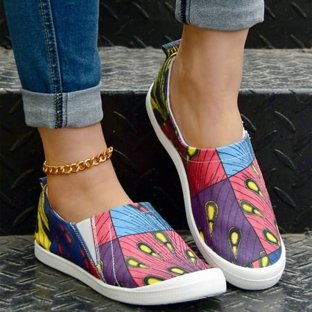 

Vedolay Casual Shoes For Women Trendy Loafers for Ladies Slip On Leather Comfort Rubber Sole Flats Shoes Black 7.5