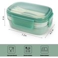 thumbnail image 2 of shiyou-2 Pack 1800ML Bento Lunch Box with Utensils, 3 Layers Stackable Salad Container Bowl, 8 Compartments Plastic Meal Prep Container for Adults, Work, Picnic, BPA Free, 2 Colors, 2 of 4