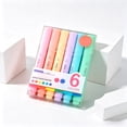 thumbnail image 6 of 6-Pack Pastel Highlighters, Cute Highlighters, No Bleed Highlighters Pens, Colored Highlighters, Mild No-Glare Chisel Tip Markers with Large Capacity for Note-Taking & Journaling, 6 of 7