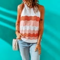 thumbnail image 2 of Women's Sleeveless Knitted Sweater Tank Tops Colorblock Round Neck Soft Comfy T Shirts Tanks Blouses for Women, 2 of 6