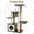 thumbnail image 3 of Gymax Cat Tree Tower Multi-level Activity Center Furniture w/ Condo & Swing Tunnel Grey, 3 of 10