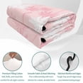 thumbnail image 4 of Quilts Twin XL Size, Tropical Palm Tree Soft Comforter Bedding Set for Bed, Pink White Plants Coastal Leaf Beach Lightweight Quilted Bedspread with Pillow Cover(2 Pieces) for All Season, 68x98 Inch, 4 of 9