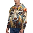 thumbnail image 3 of Salouo Oil Painting Flower Cow Pattern Men's Fall Hoodie Sweatshirt,Sport Hoodie with Pockets for Men Pullover Casual Hooded Sweatshirt-3X-Large, 3 of 7