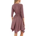 thumbnail image 5 of Unique Femmes Tricot Robe Slim Élégante Dames Robe Mode Irrégulière Ourlet Swing Sortir Ensemble Partie Porter Robe Longue Manches Maxi, 5 of 5