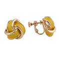 thumbnail image 5 of Clip on 3/4" small gold, pink, turquoise, white, yellow, or black knot earrings, 5 of 7