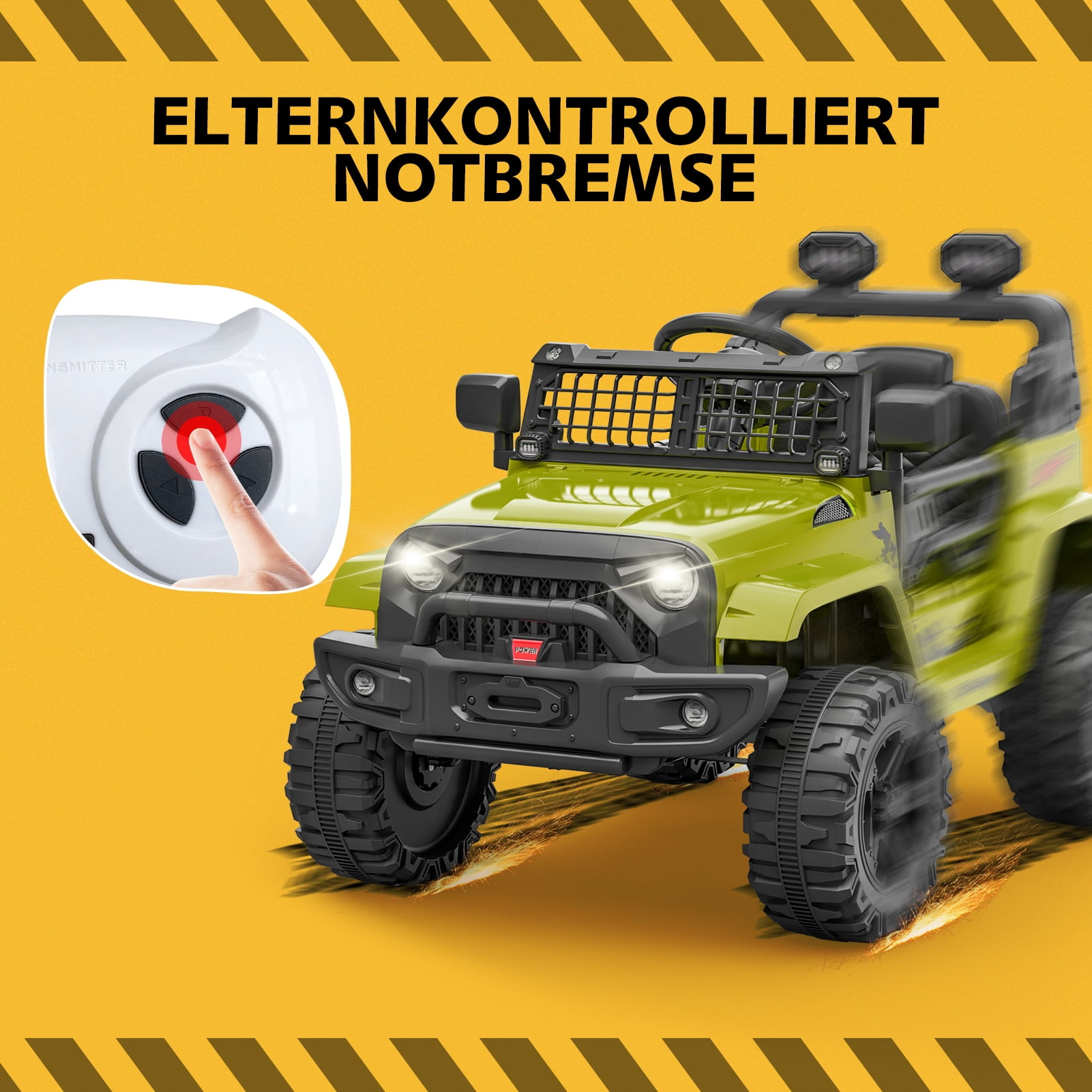 CazToi 12V Kids Ride On Truck Toddlers Battery Powered Electric Vehicle with Remote Control Ride On Toy Car for Boys Girls 3-8