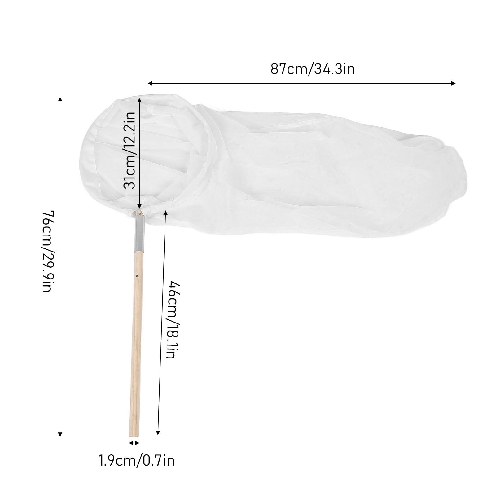 Outdoor Play Net For Bug Catching, Safe  Reliable Polyester Mesh With Long Handle, 12.2" Diameter