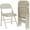 Beige, variant on Luku Folding Chairs, Portable Card Chair, Metal Frame, PU Soft Cushion for Dining, Living, Office