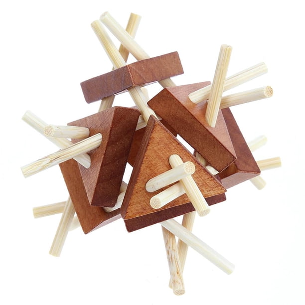 Brain Teaser Kong Ming Lock Lu Ban Lock 3D Wooden Interlocking Burr ...
