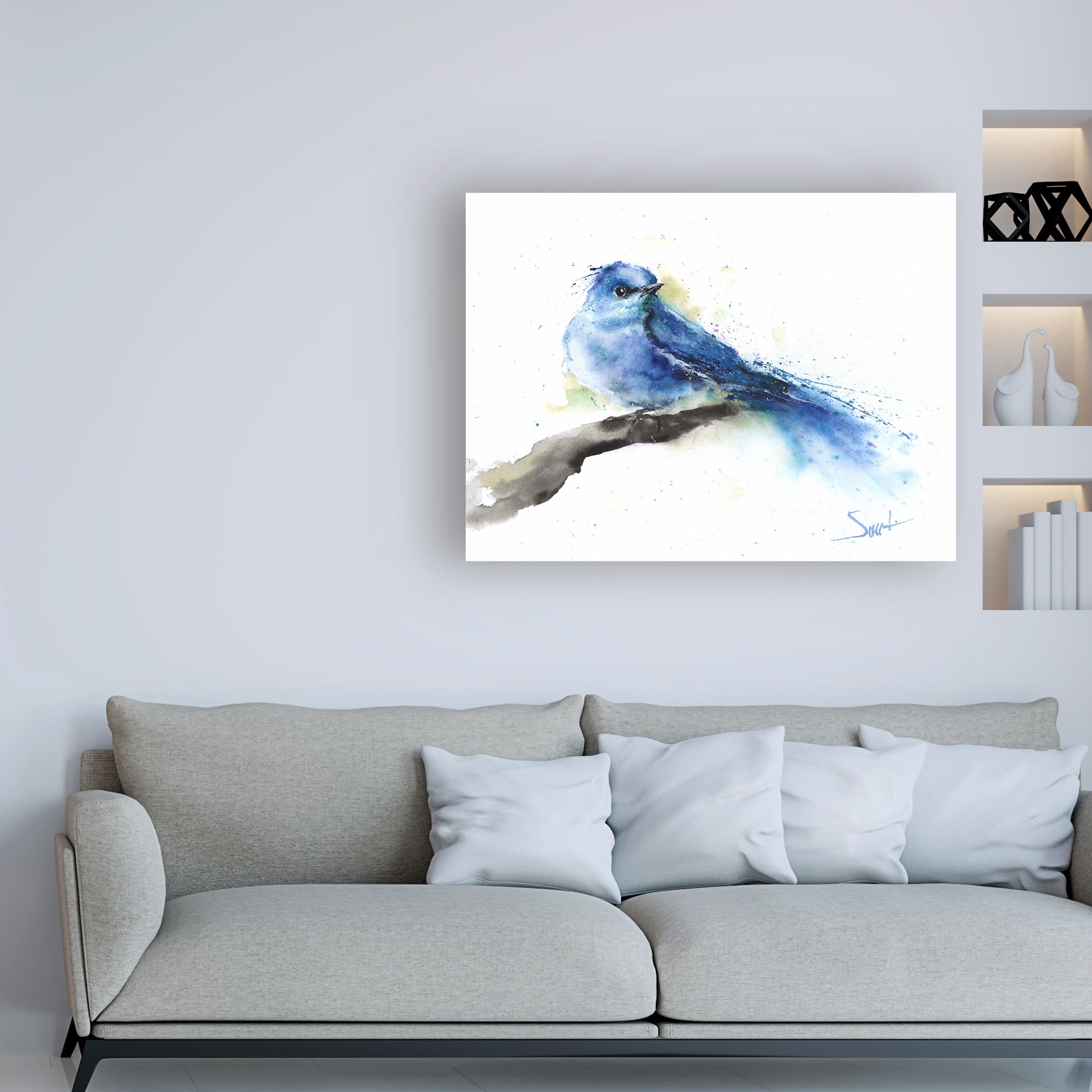 Trademark Fine Art 'Bluebird Watercolor' Canvas Art by Eric Swee