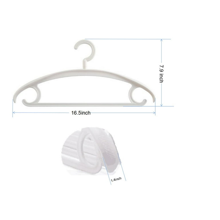 Shivaliya Plastic Hanger Non Slip Bar Cut Notches 360 Degree Swivel Hook  Hangers Ivory Colour