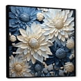 thumbnail image 2 of Designart "Blue Accents: The Beauty Of White And Blue Mums I" Chrysanthemums Floater Framed Wall Decor, 2 of 5