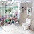 thumbnail image 7 of Sea turtle coral seaweed  Bathroom Decor Set , multi size Colorful Luxurious Graphic Print Polyester Fabric Fashion Bathroom Decor Sets with Hooks Home Bathtubs Bathroom Curtain Decoration Shower, 7 of 7