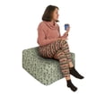 thumbnail image 2 of Oriental Green Rectangle Pouf, Soft Colored Repetitive Bamboo Plant Leaves Illustration on Plain Backdrop, Foot Stool for Living Room Office Ottoman with Cover, 25", Khaki Black, by Ambesonne, 2 of 4