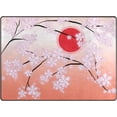 thumbnail image 2 of GZHJMY Japanese Cherry Blossom Flower Sun Area Rug Living Room Rugs - 5'3" x4 Abstract Large Soft Indoor Washable Rug Low Pile Carpet for Bedroom Dining Room Office Carpet Runner, 2 of 6