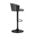 thumbnail image 3 of Lydia Adjustable Black Wood Bar Stool in Gray Faux Leather with Black Metal, 3 of 10