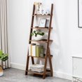 thumbnail image 6 of Maydear Bamboo Ladder Shelf, 5-Tier Trapezoid Bookshelf, Storage Rack Shelves, Wall Shelf Flower Stand, for Living Room, Kitchen, Office, Balcony, 6 of 6