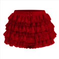 thumbnail image 1 of Pantalones Bombachos de Encaje Multicapa Y2K para Mujer, Pantalones Cortos con Volantes, Pantalones Cortos de Calabaza, Enaguas Dulces con Cintura Elástica. Vino Tinto S, 1 of 9