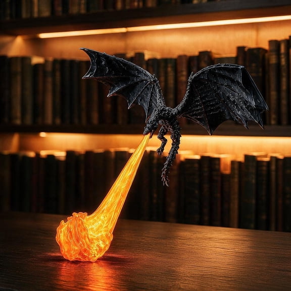 Dragon Bookshelf Nook Light, Halloween Decora Dragon Book Nook,3D Printed Fire-Breathing Fantasy Shelf Decor | Flying Dragon Design